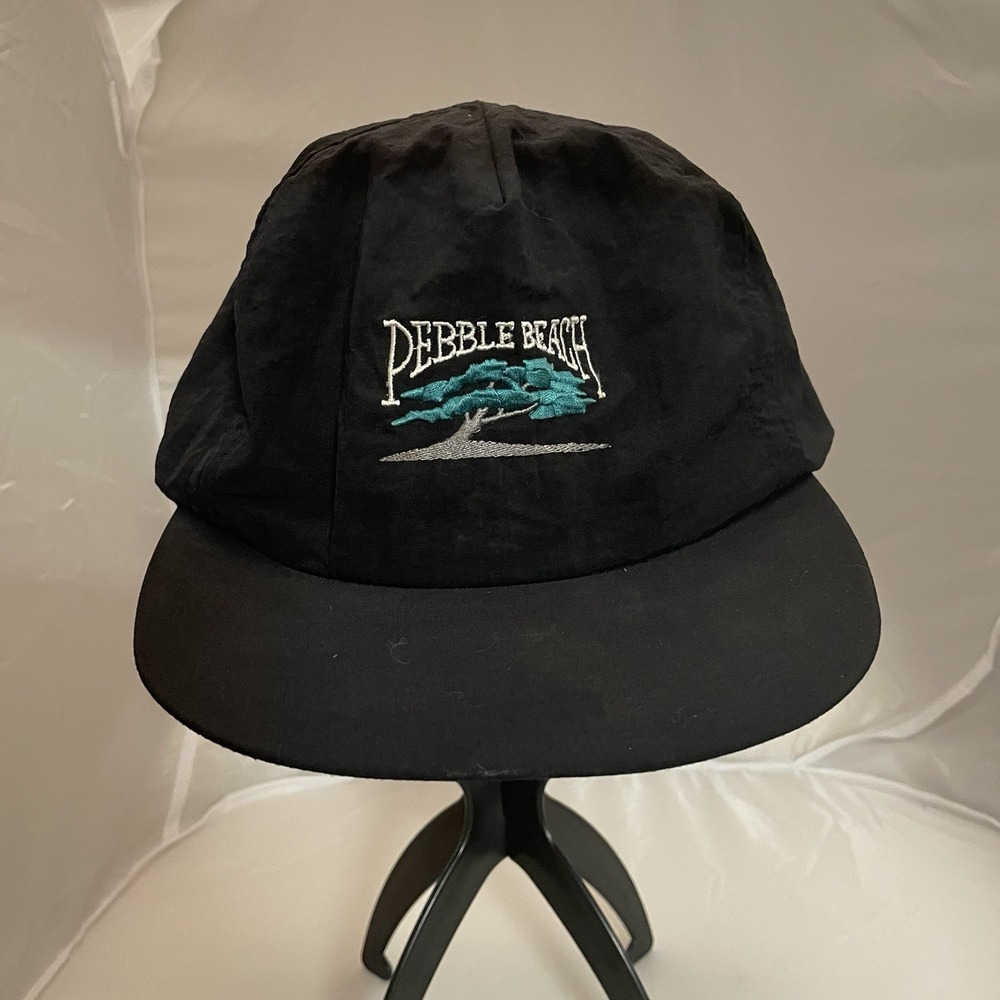 Vintage Pebble Beach Made In The USA SnapBack Crazy Shirt Hawaii Black Golf Hat